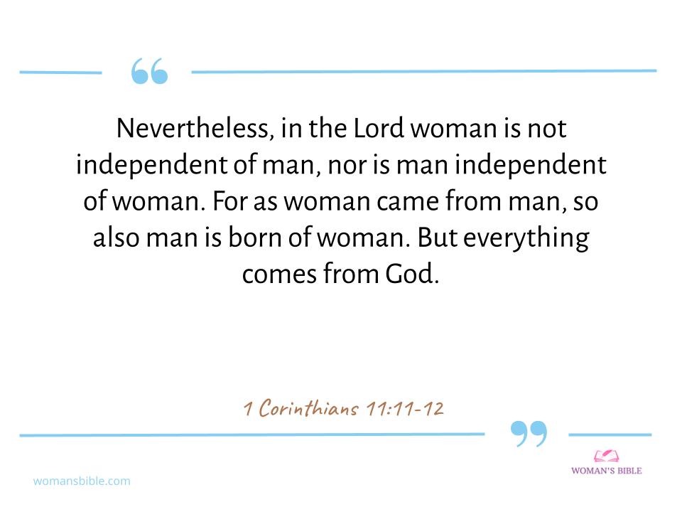 Top 17 Bible Verses about Women's Rights 1 Corinthians 11:11-12