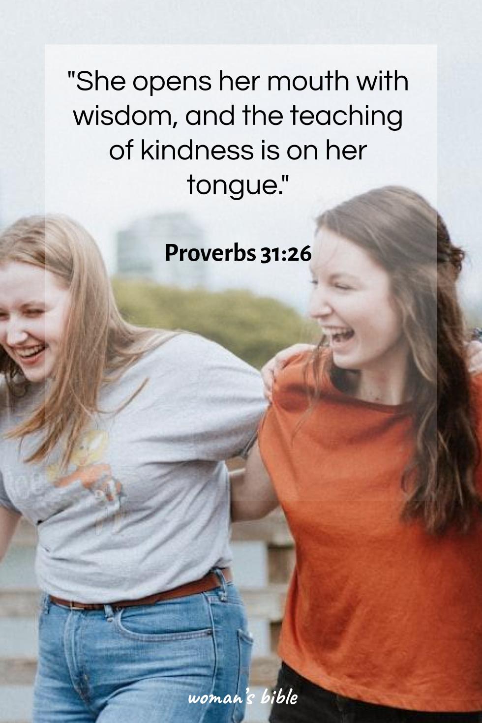 daily verse for woman Monday, March 25th, 2024 Proverbs 31:26