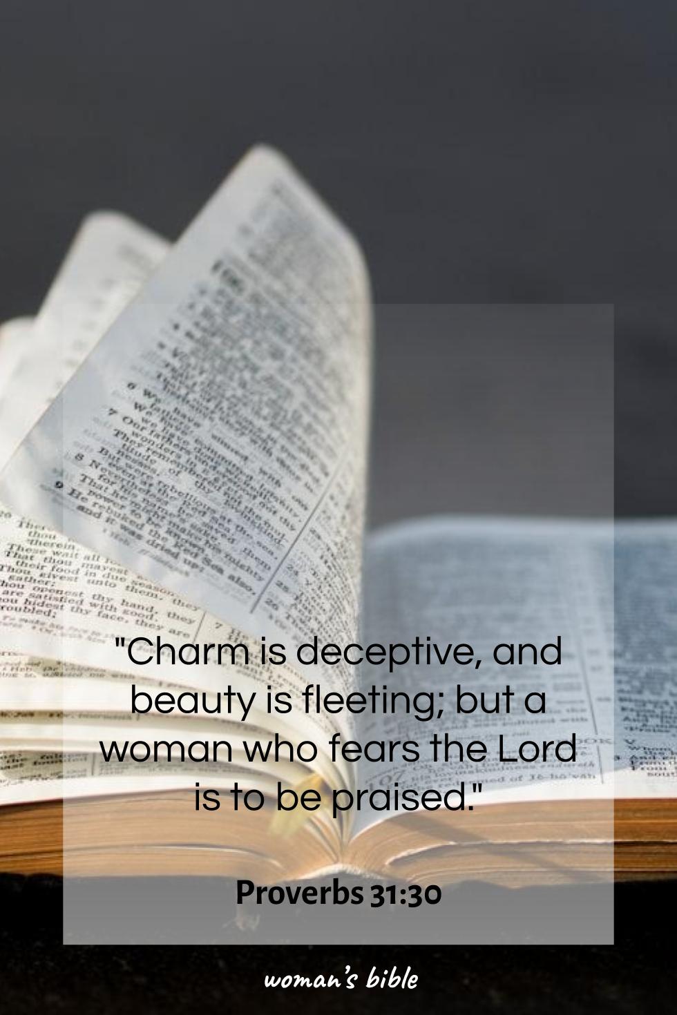 bible verses about women's self-worth Proverbs 31:30