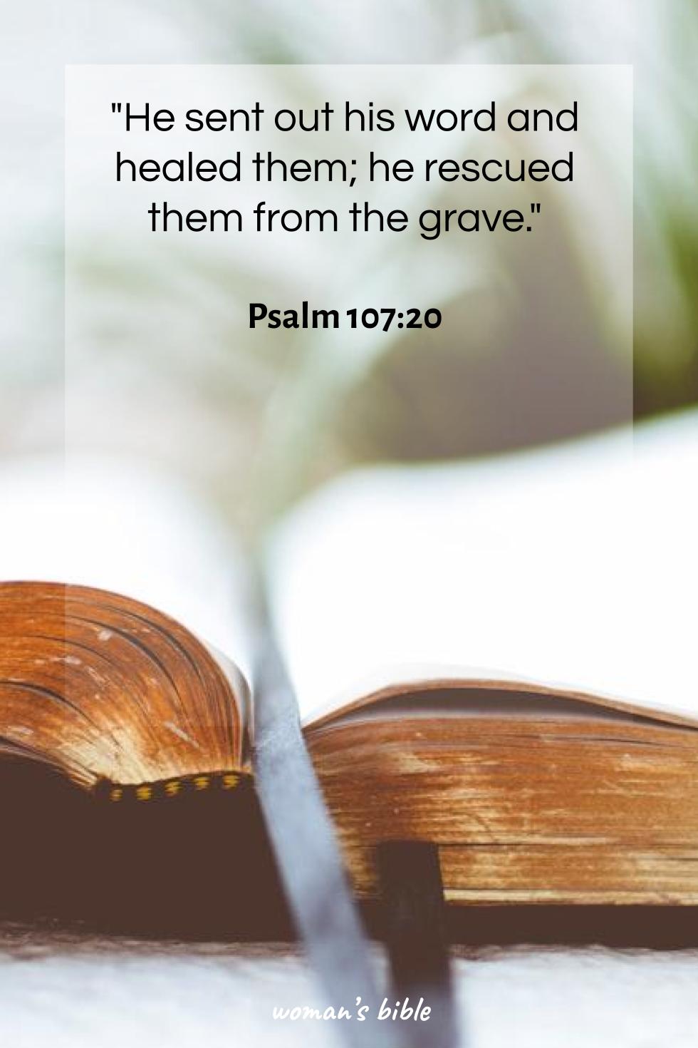 Bible Scriptures on Healing the Mind and Body Psalm 107:20