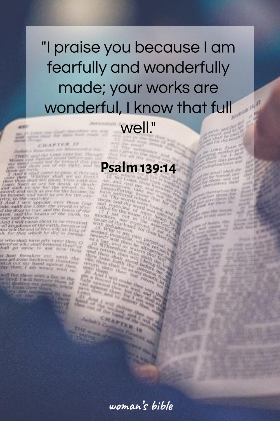 bible verses about women's self-worth Psalm 139:14