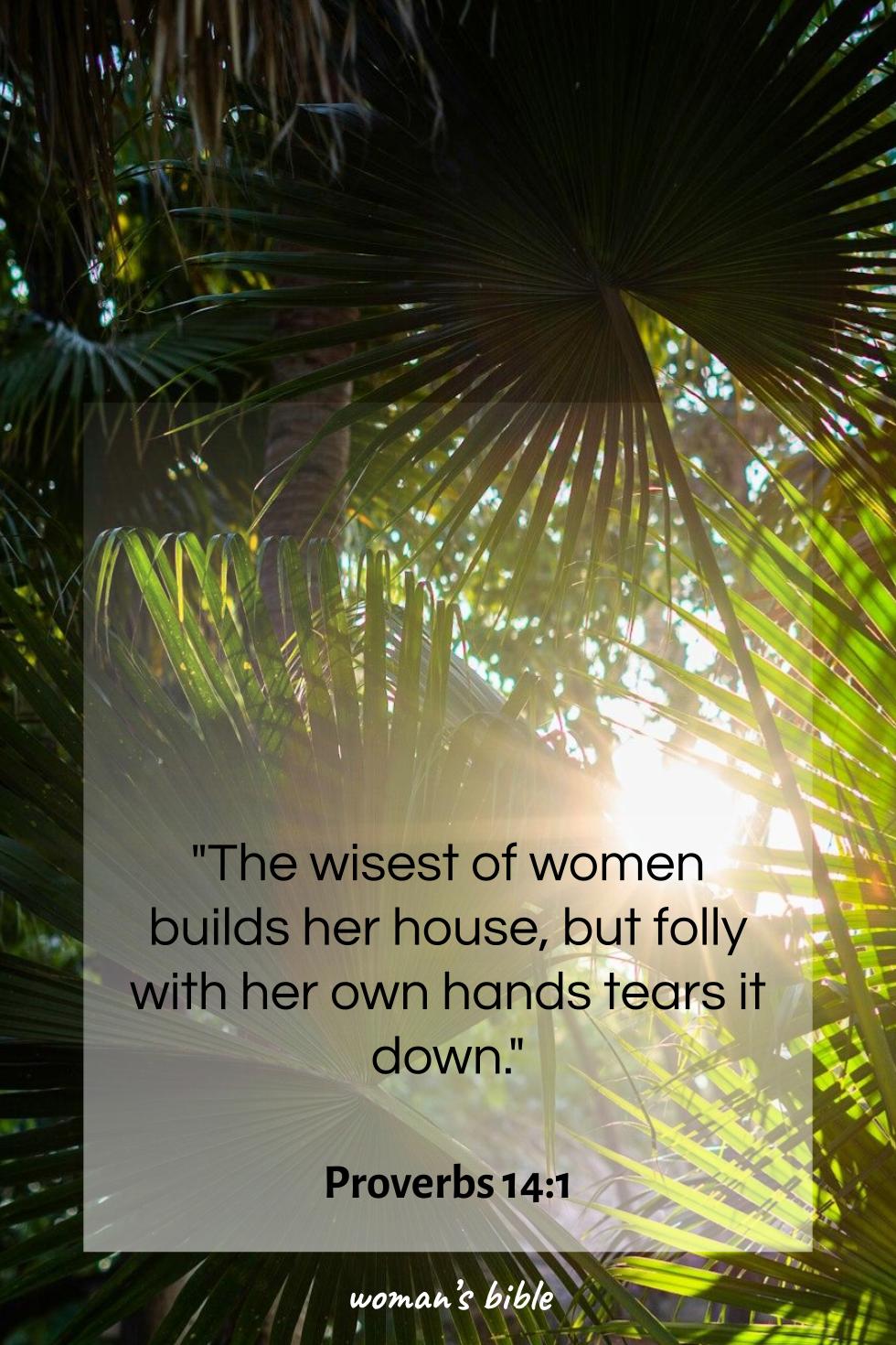 bible verses about gracious woman Proverbs 14:1