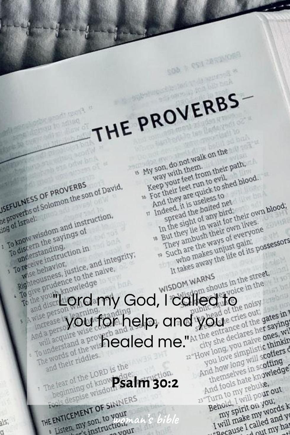 Bible Scriptures on Healing the Mind and Body Psalm 30:2