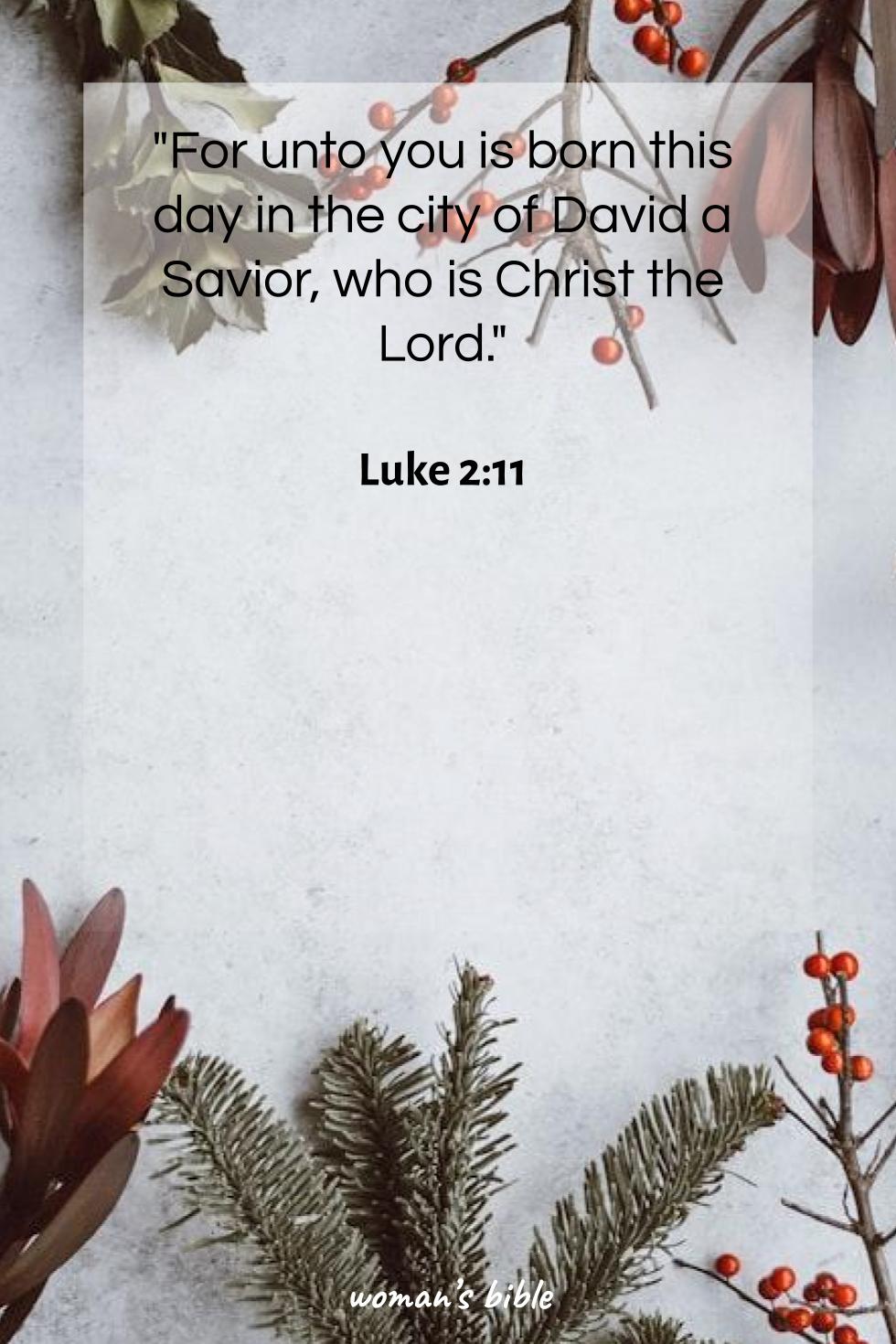 Christmas Bible Verses for Spiritual Reflection Luke 2:11