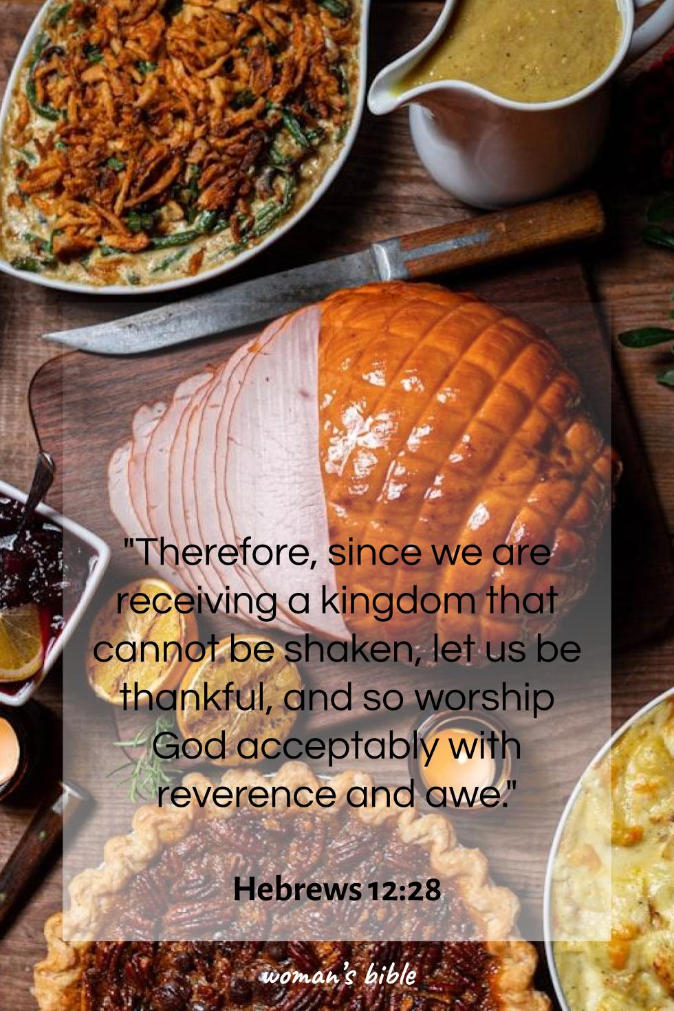 Bible Verses About Thanksgiving And Gratitude Hebrews 12:28