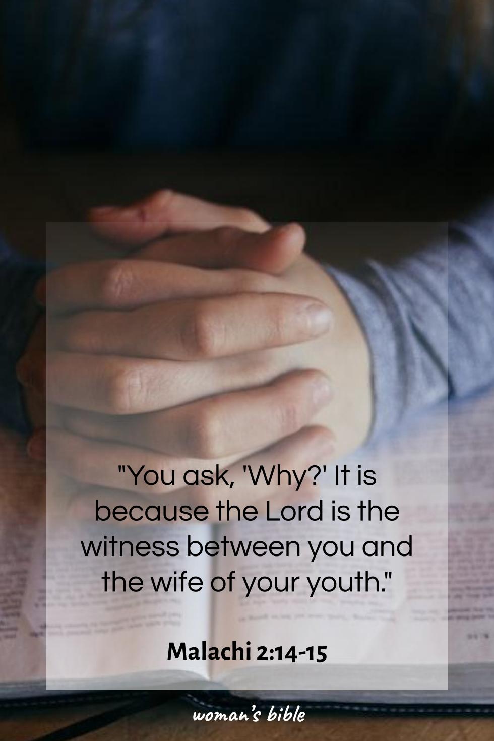 Bible Verses About Marriage & Love Malachi 2:14-15