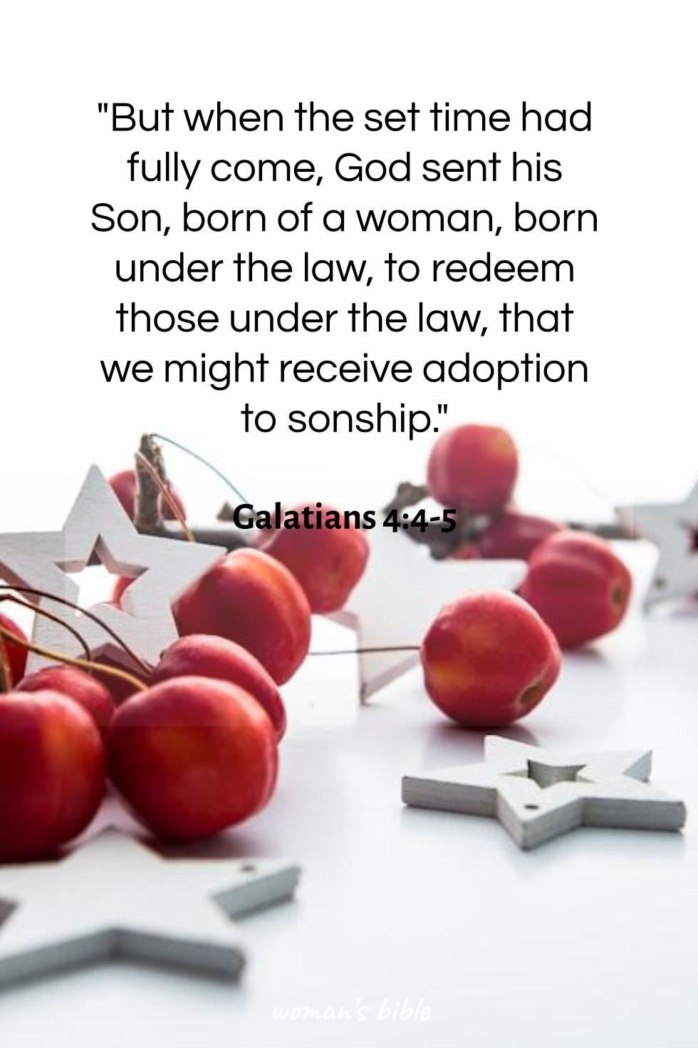 Christmas Bible Verses for Spiritual Reflection Galatians 4:4-5