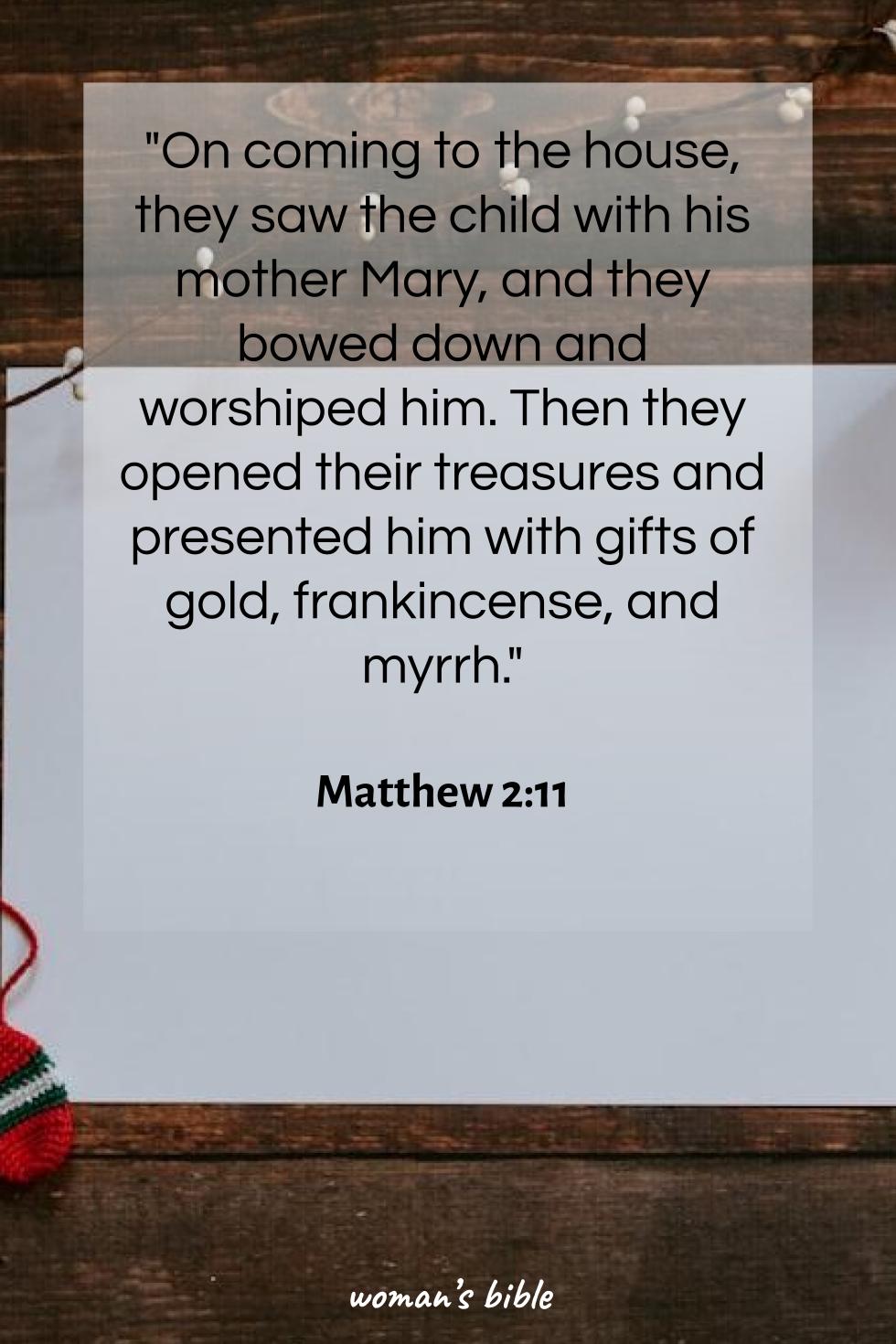 Christmas Bible Verses for Spiritual Reflection Matthew 2:11