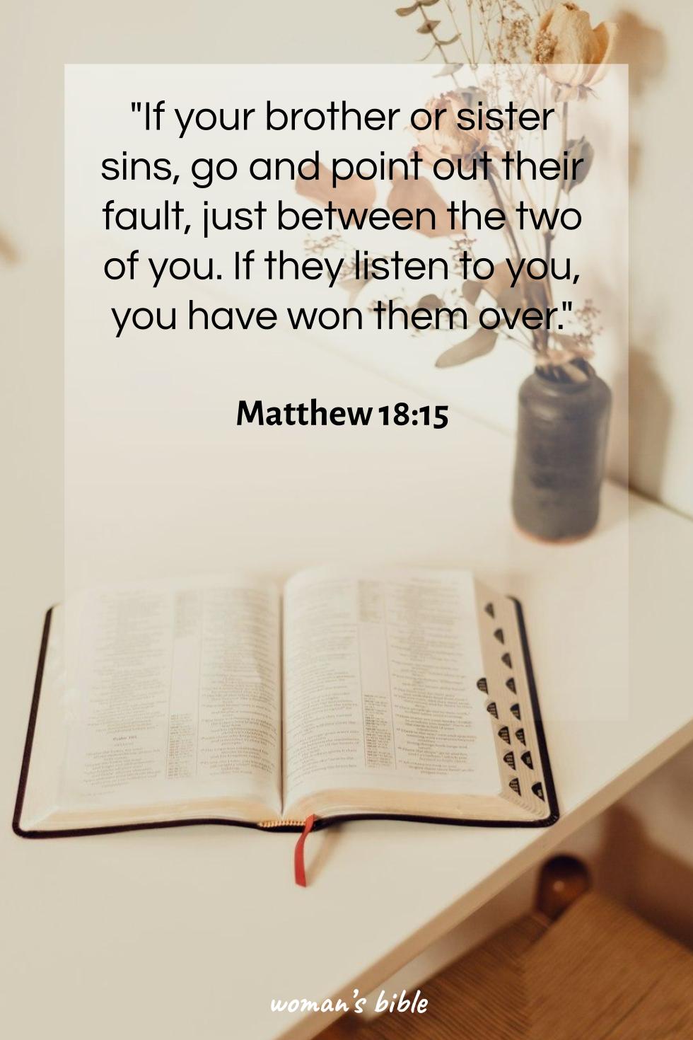 Bible Verses About Forgiving Others Who Hurt You Matthew 18:15