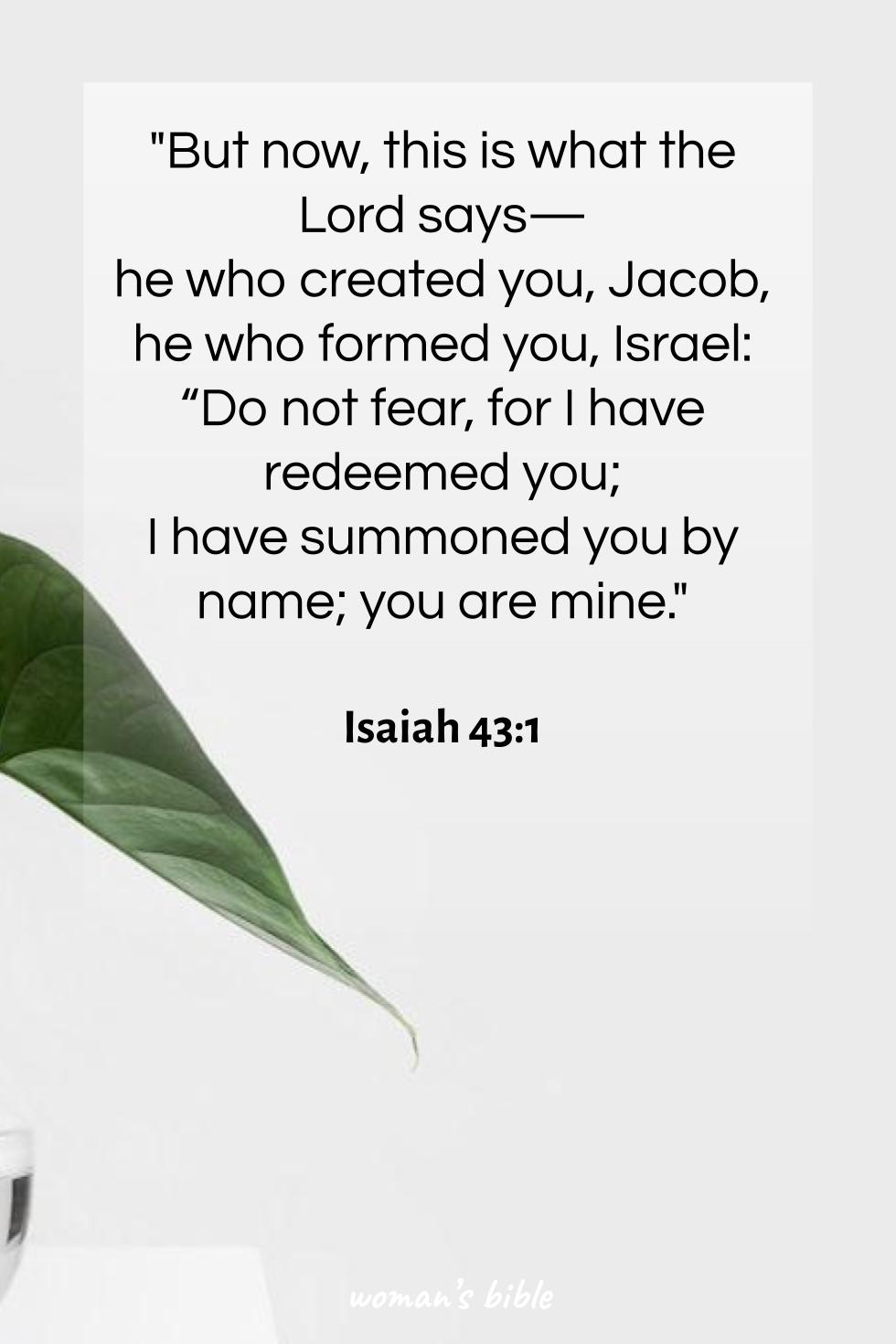 daily verse for woman Saturday, May 25th, 2024 Isaiah 43:1