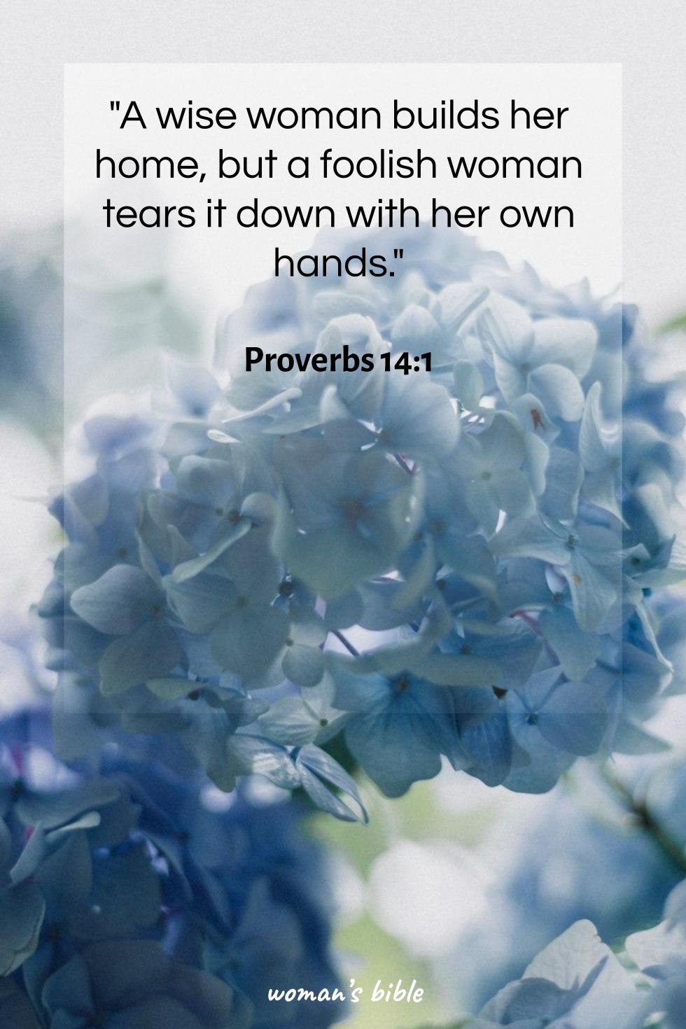 daily verse for woman Tuesday, May 28th, 2024 Proverbs 14:1