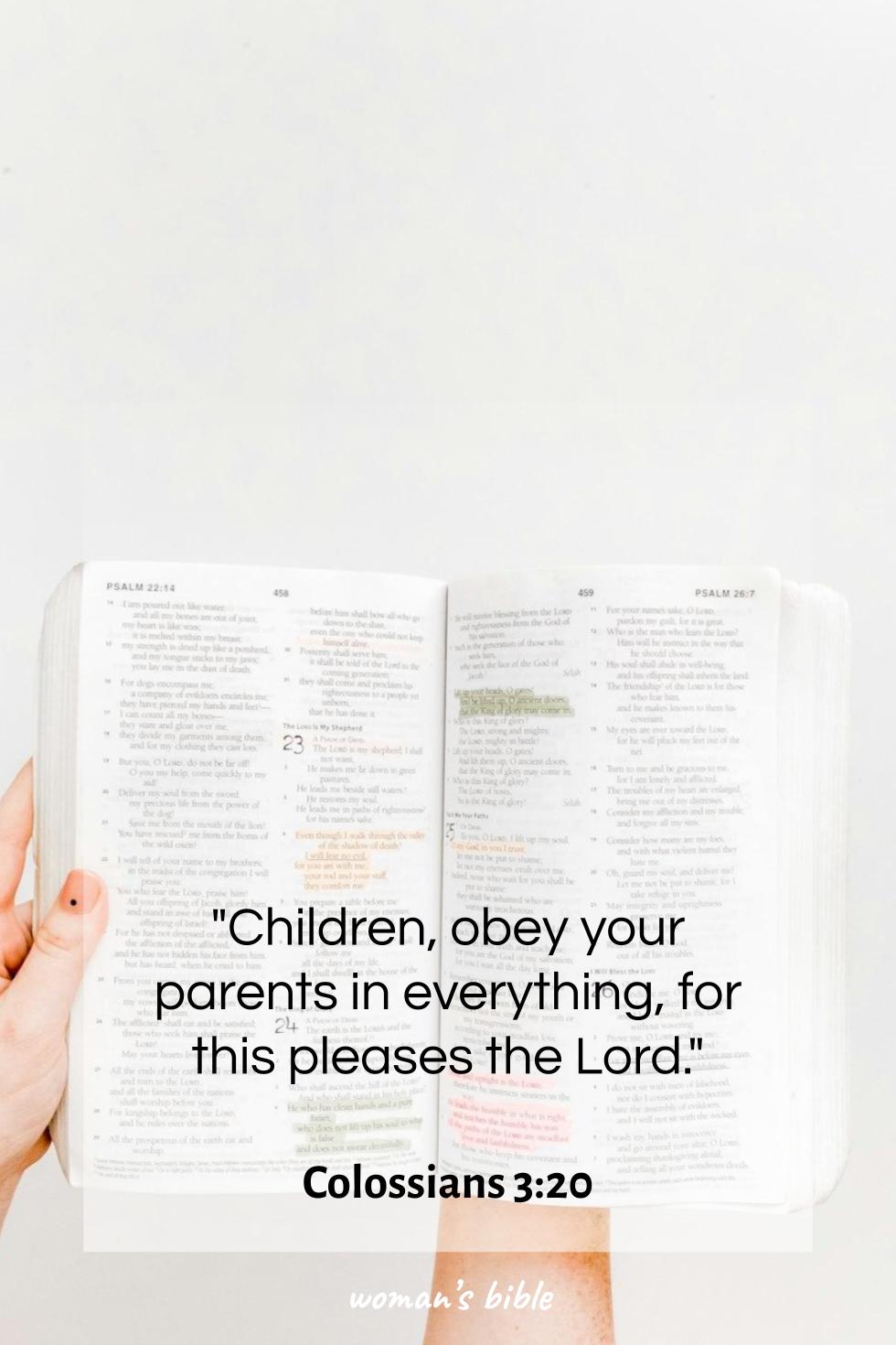 Bible Verses for Mother’s Day Colossians 3:20