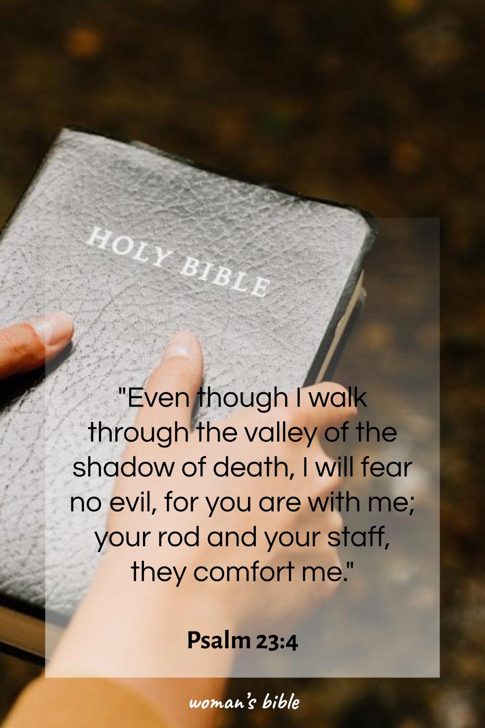 Bible Verses for Overcoming Fear and Anxiety Psalm 23:4