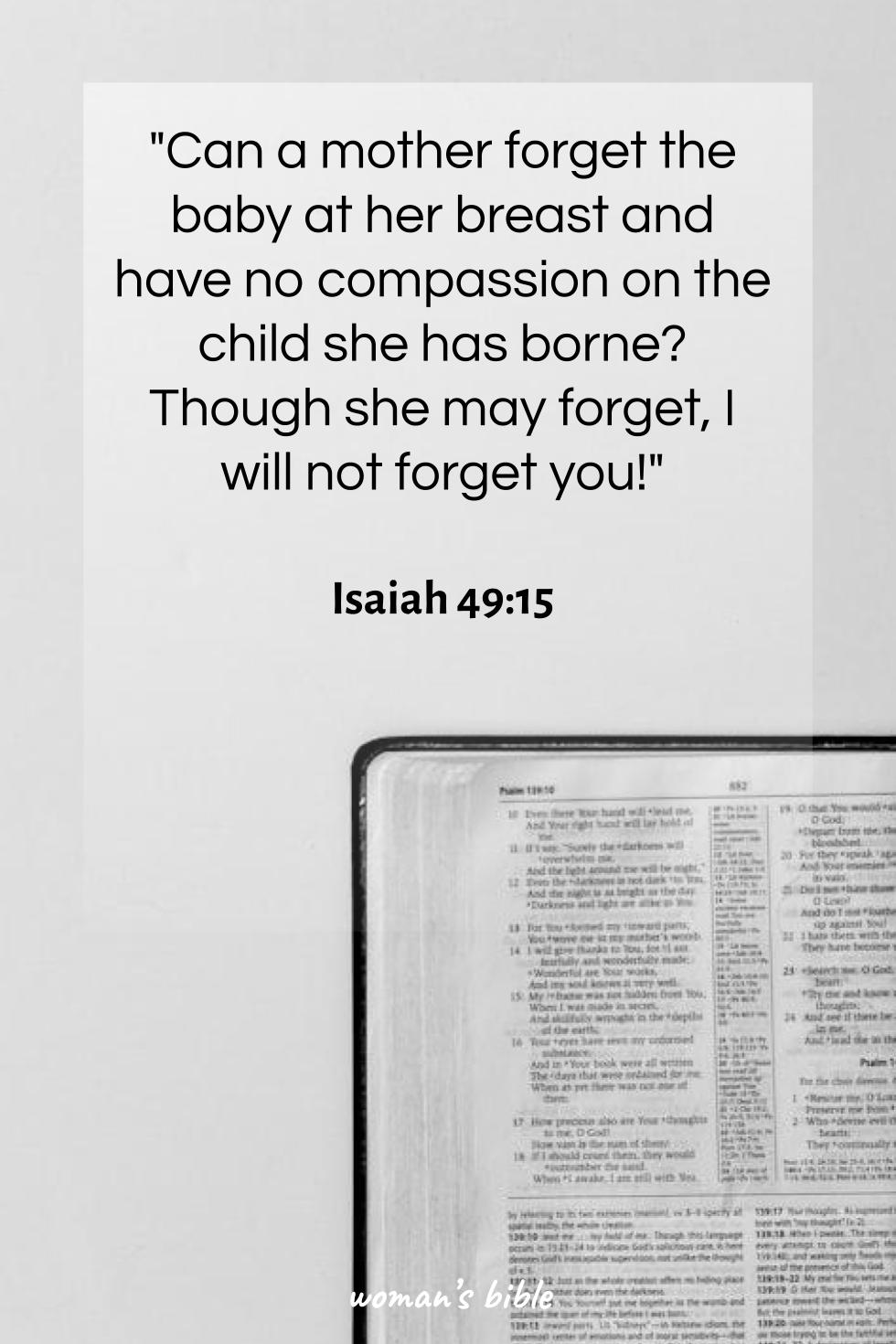 Bible Verses for Mother’s Day Isaiah 49:15