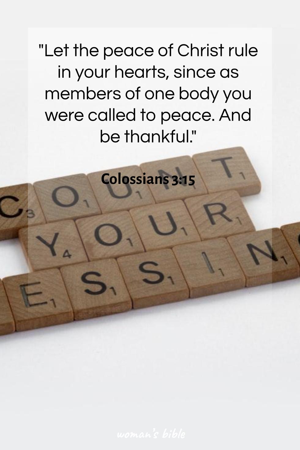 daily verse for woman Friday, June 28th, 2024 Colossians 3:15