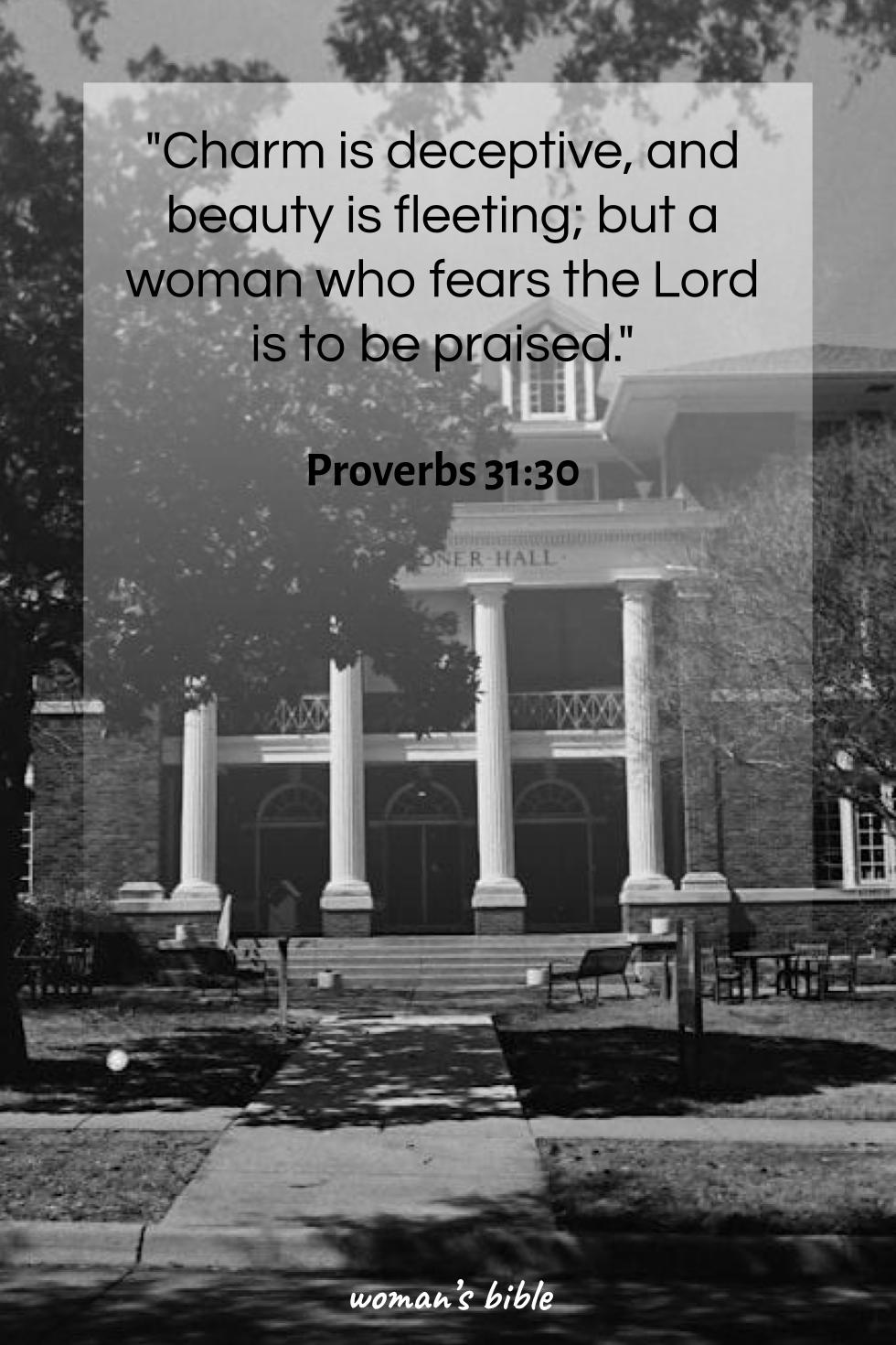 daily verse for woman Monday, August 26th, 2024 Proverbs 31:30