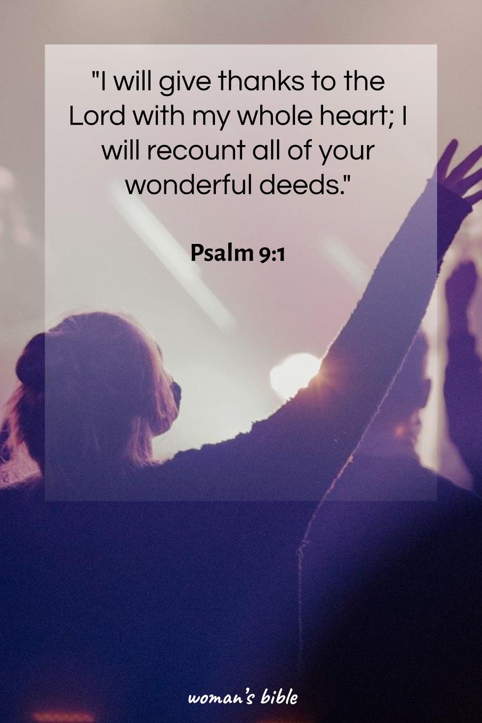 daily verse for woman Tuesday, August 20th, 2024 Psalm 9:1