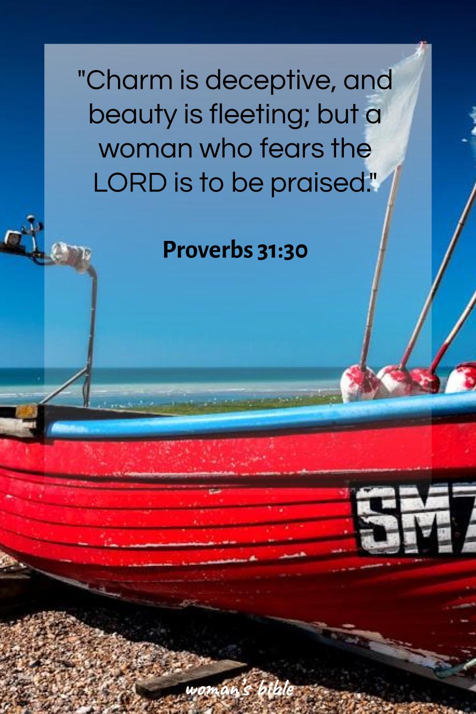 daily verse for woman Thursday, September 12th, 2024 Proverbs 31:30