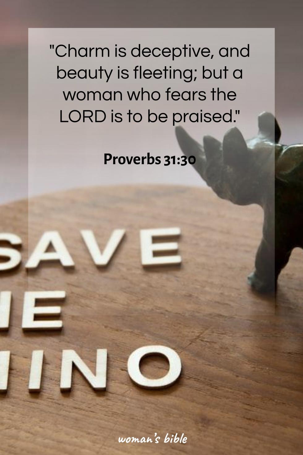 daily verse for woman Wednesday, September 11th, 2024 Proverbs 31:30