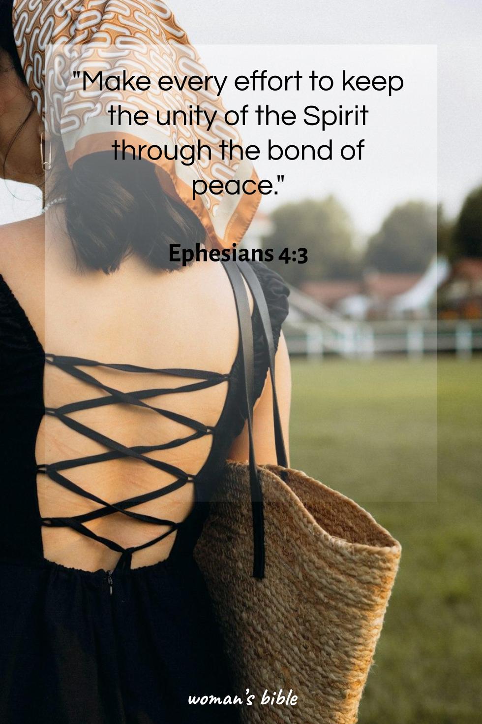 daily verse for woman Sunday, October 13th, 2024 Ephesians 4:3