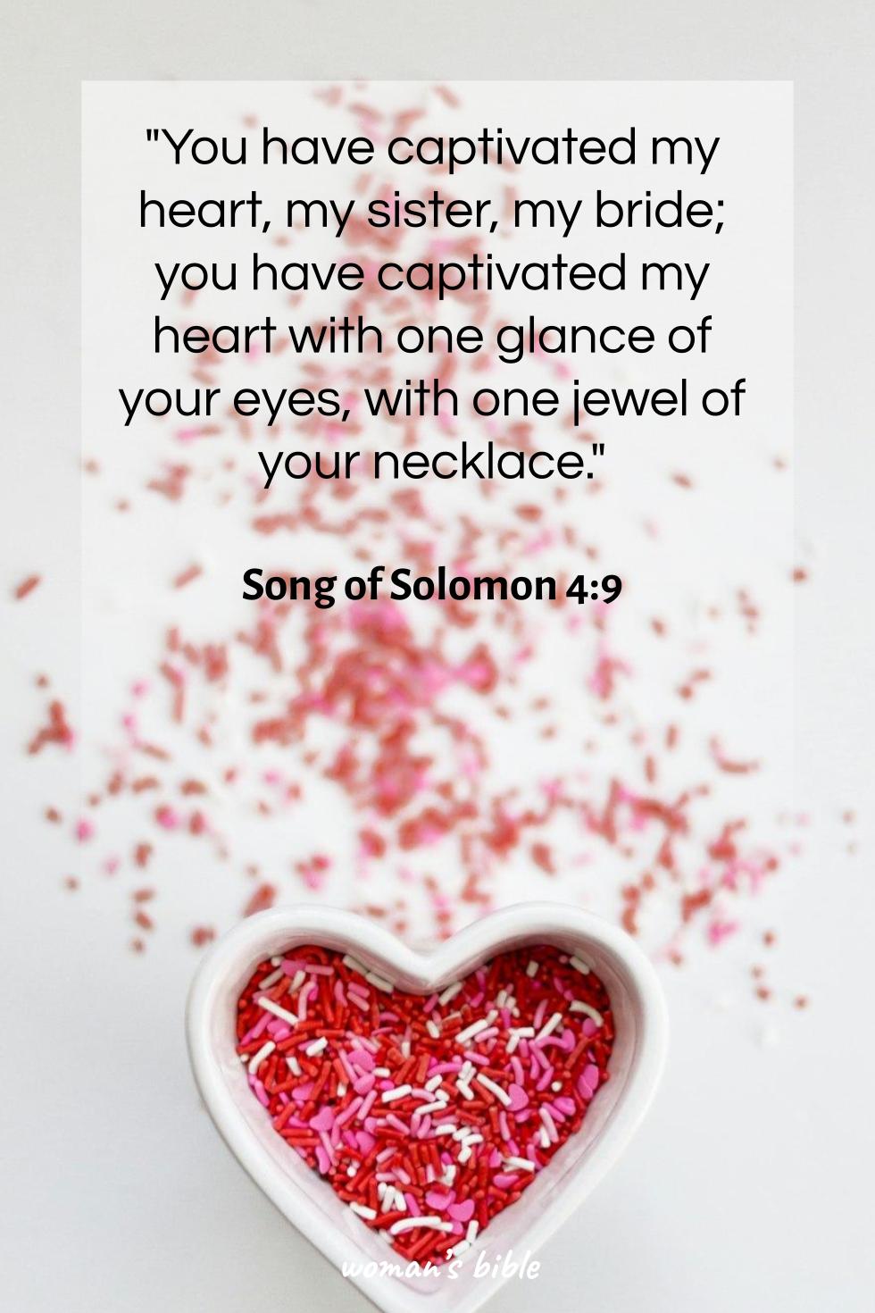 daily verse for woman Tuesday, October 1st, 2024 Song of Solomon 4:9