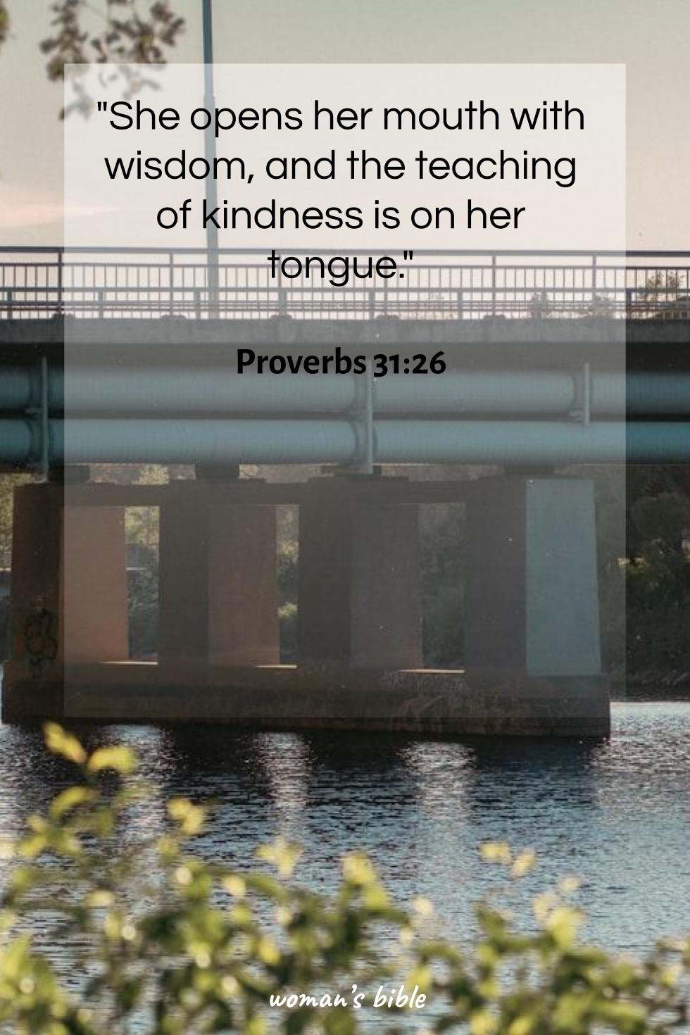 daily verse for woman Wednesday, October 16th, 2024 Proverbs 31:26