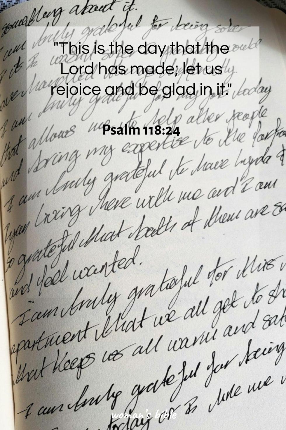 daily verse for woman Friday, November 22nd, 2024 Psalm 118:24