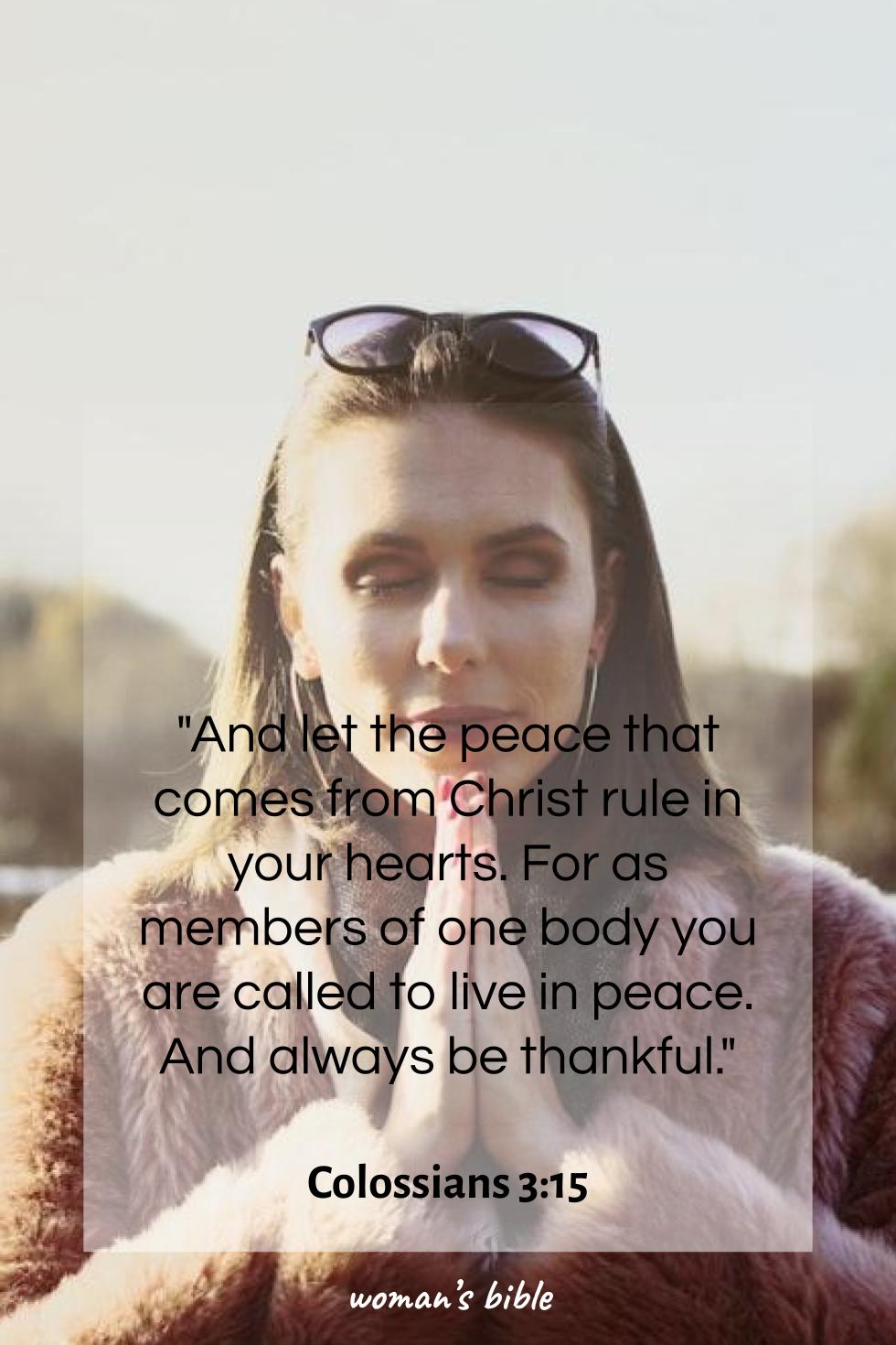 daily verse for woman Tuesday, November 19th, 2024 Colossians 3:15