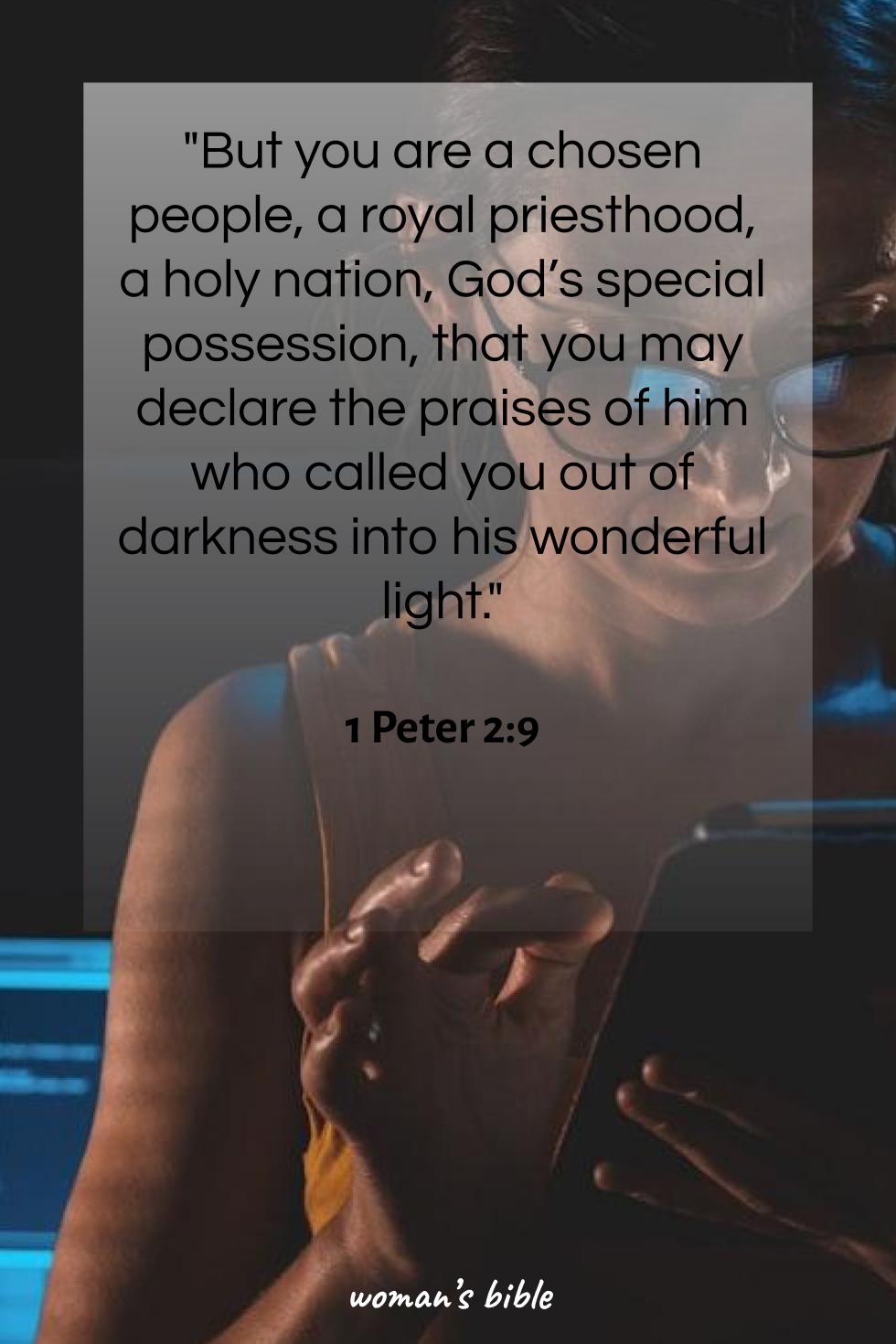 daily verse for woman Friday, December 27th, 2024 1 Peter 2:9