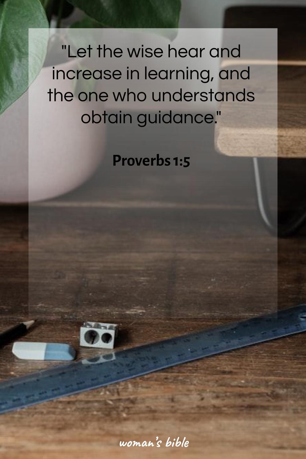 daily verse for woman Sunday, December 8th, 2024 Proverbs 1:5