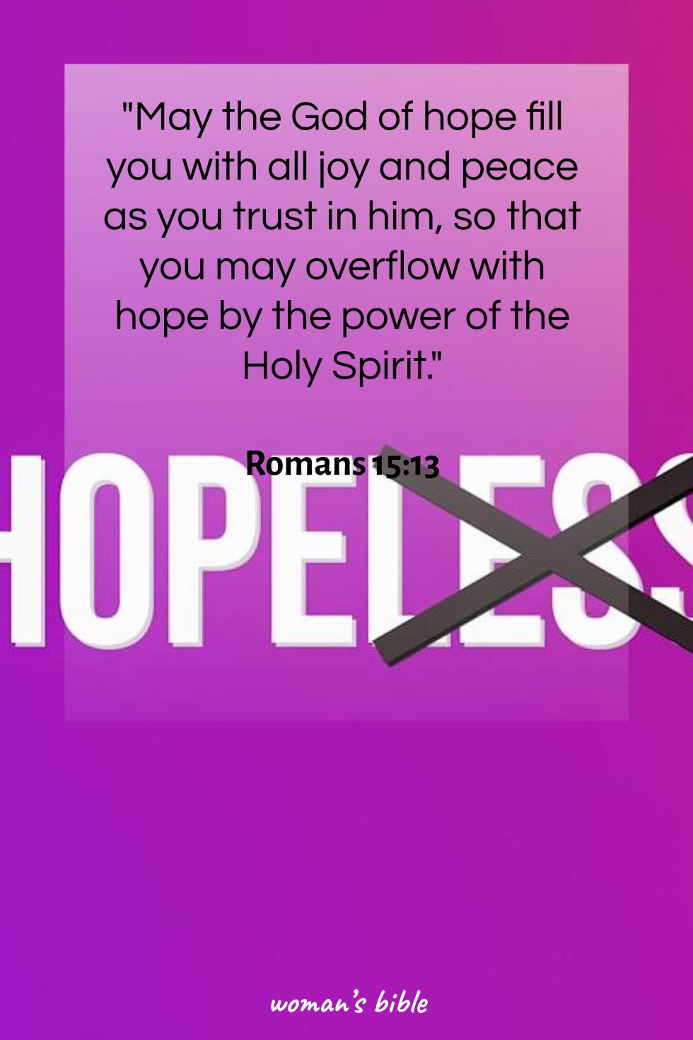 daily verse for woman Wednesday, December 25th, 2024 Romans 15:13