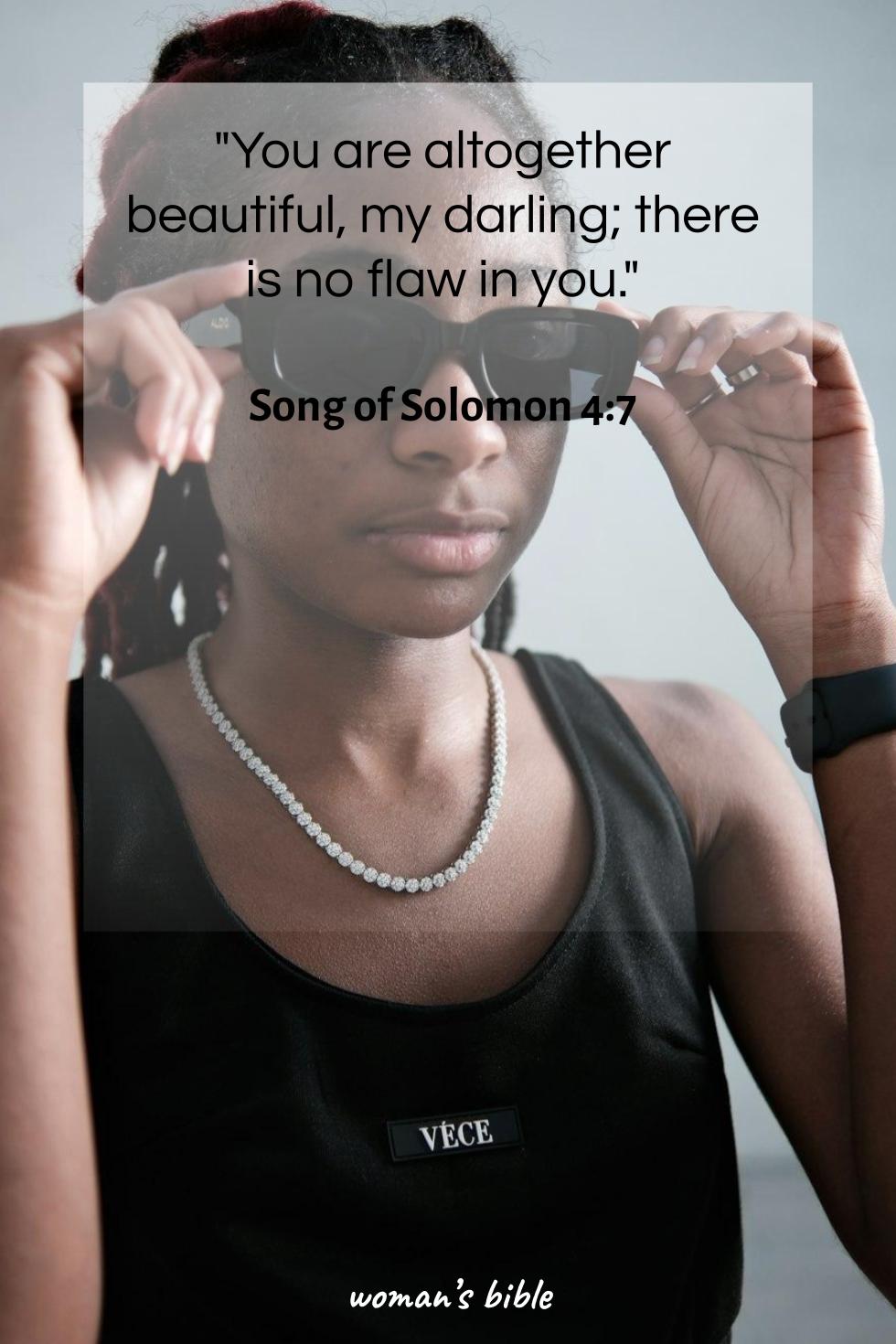 daily verse for woman Wednesday, December 4th, 2024 Song of Solomon 4:7