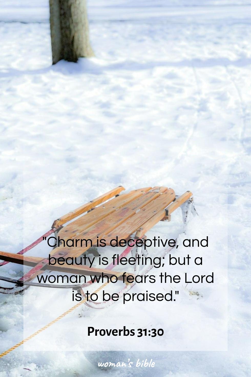 daily verse for woman Friday, January 17th, 2025 Proverbs 31:30