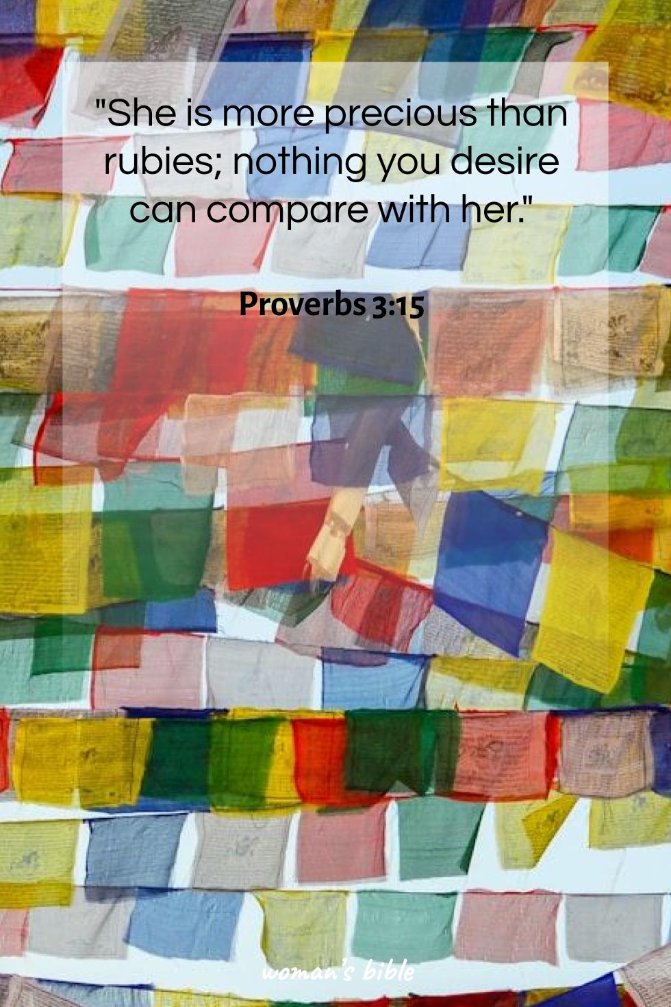 daily verse for woman Saturday, January 18th, 2025 Proverbs 3:15