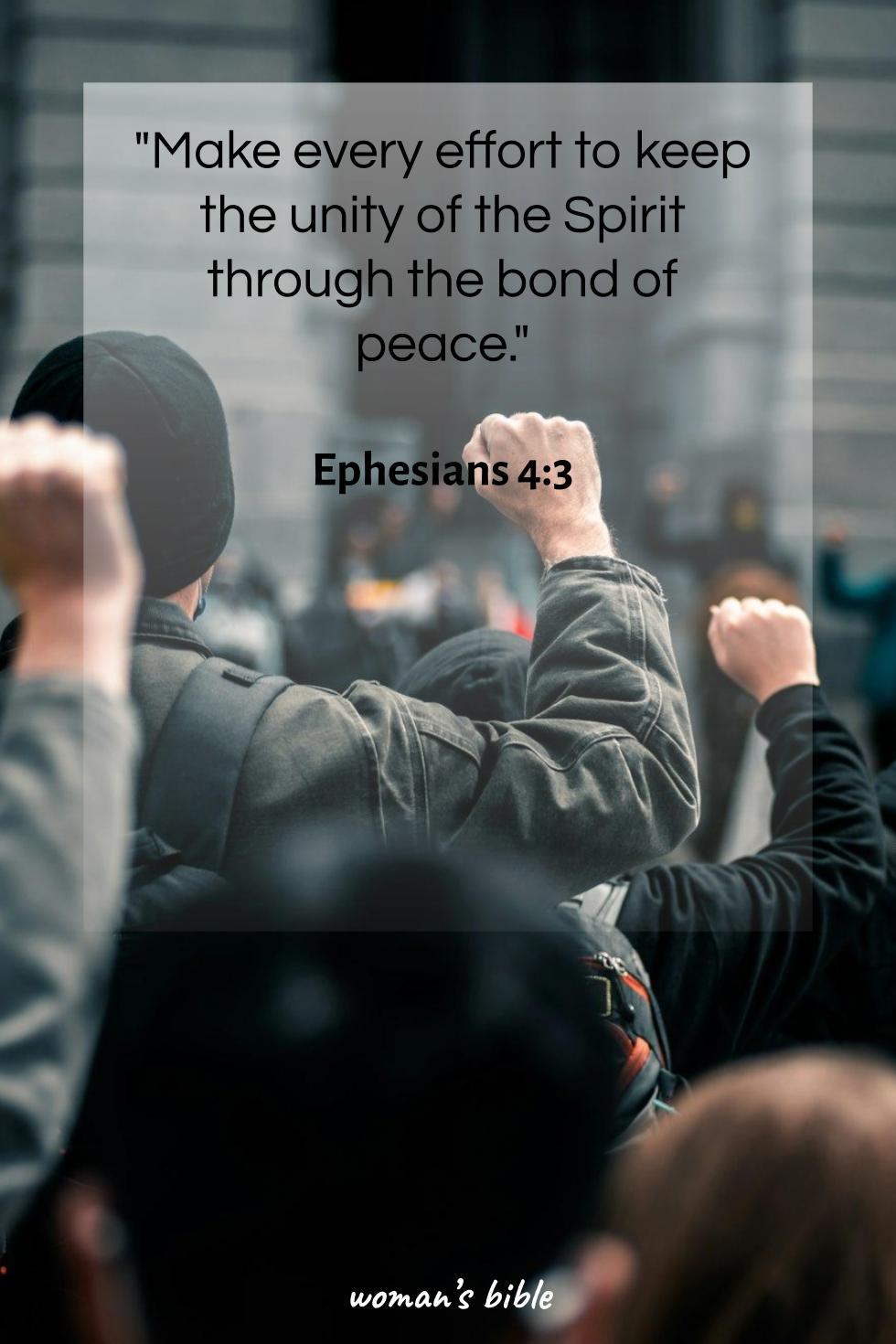 daily verse for woman Saturday, January 25th, 2025 Ephesians 4:3