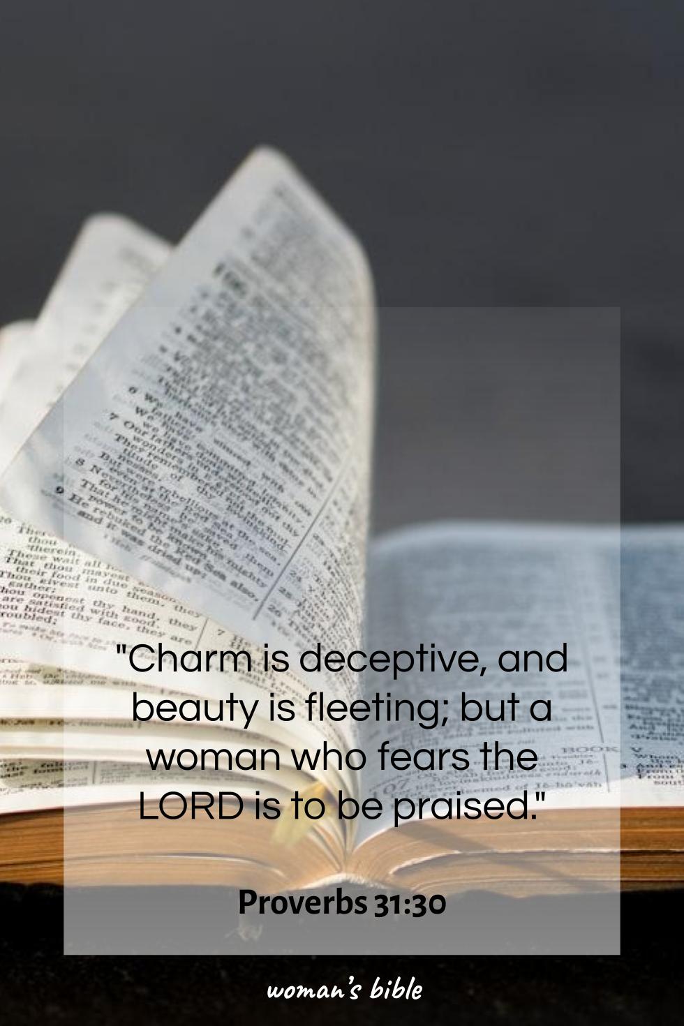 daily verse for woman Wednesday, January 15th, 2025 Proverbs 31:30