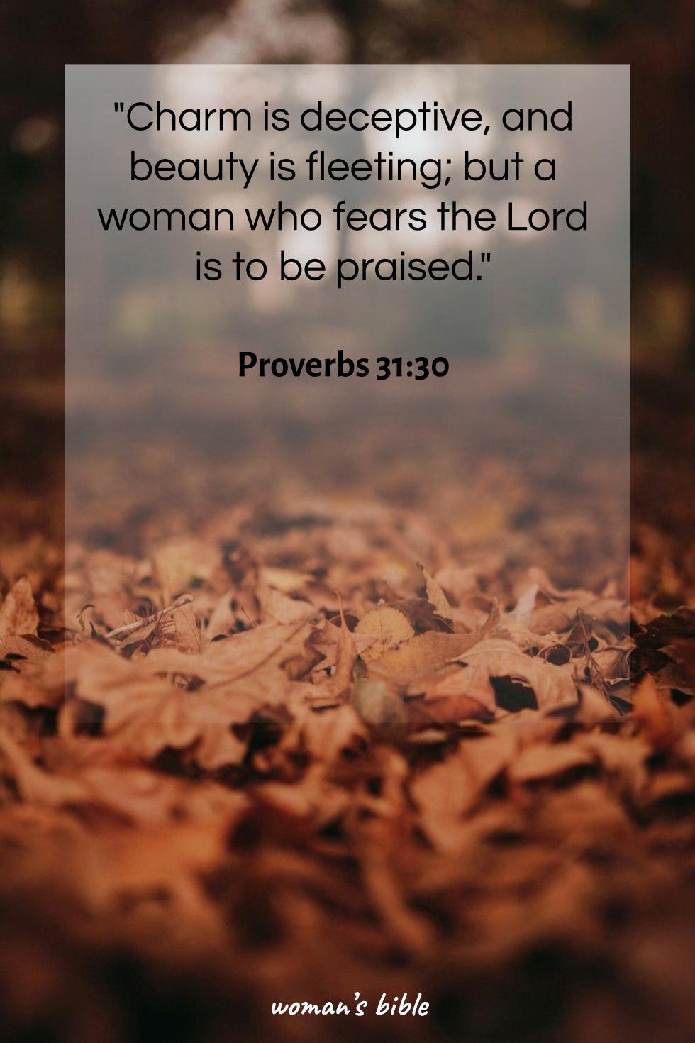 daily verse for woman Friday, February 14th, 2025 Proverbs 31:30