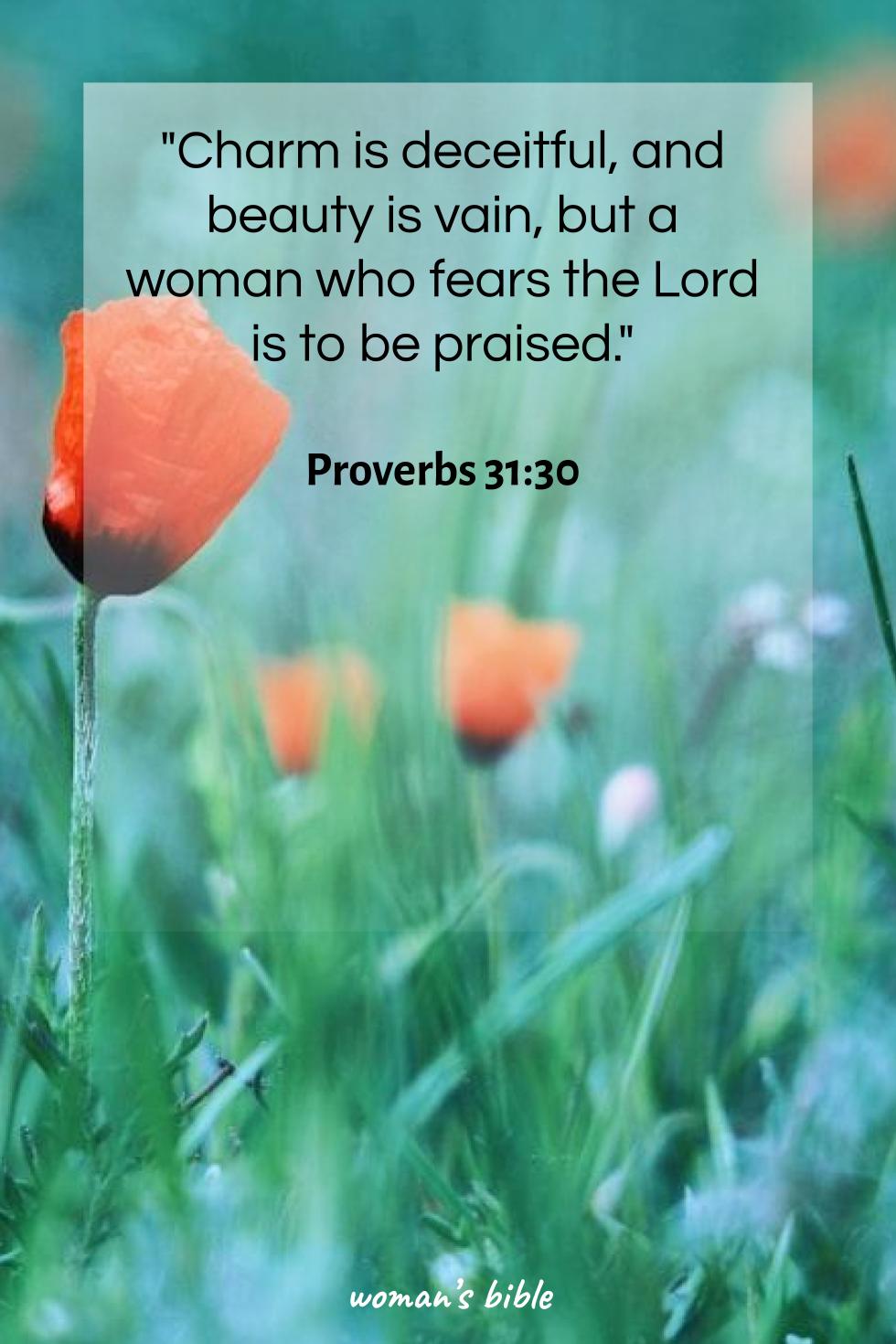 daily verse for woman Thursday, March 13th, 2025 Proverbs 31:30