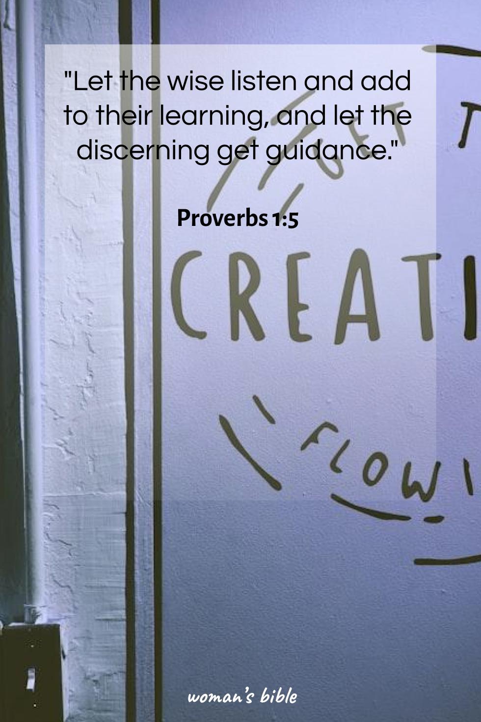 daily verse for woman Monday, May 12th, 2025 Proverbs 1:5