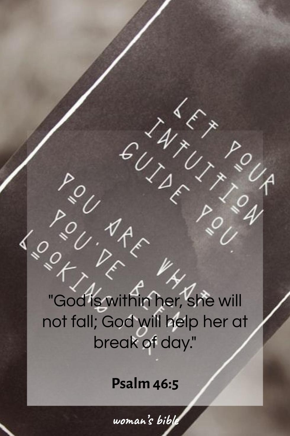 daily verse for woman Monday, May 19th, 2025 Psalm 46:5