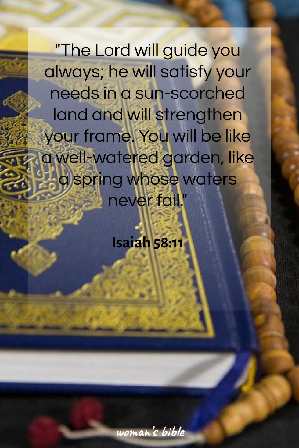 daily verse for woman Monday, May 5th, 2025 Isaiah 58:11