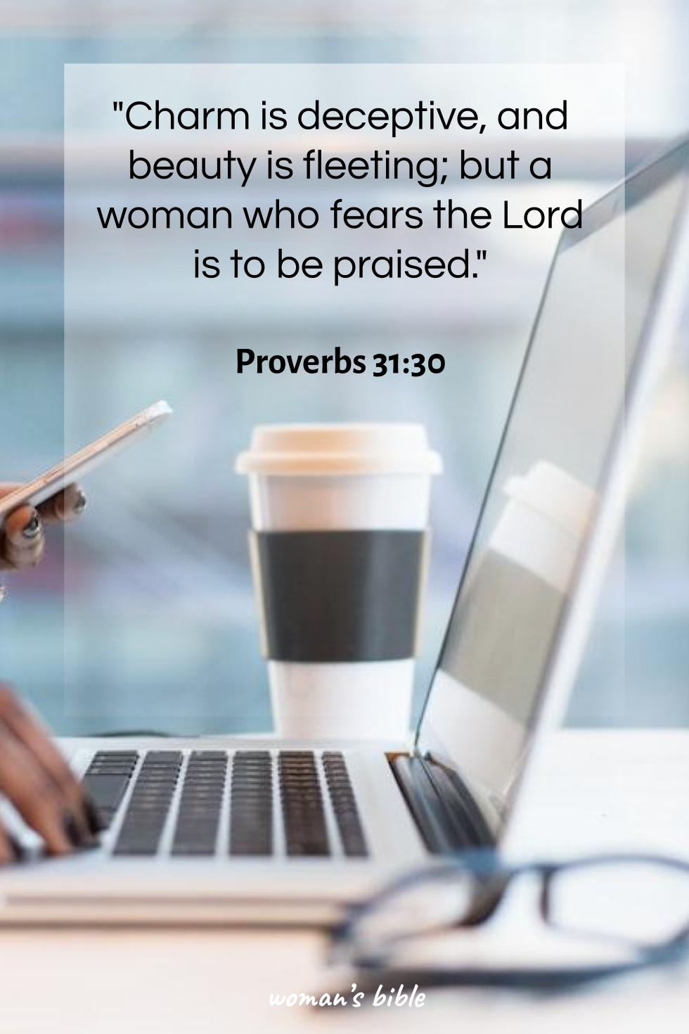 daily verse for woman Thursday, May 1st, 2025 Proverbs 31:30