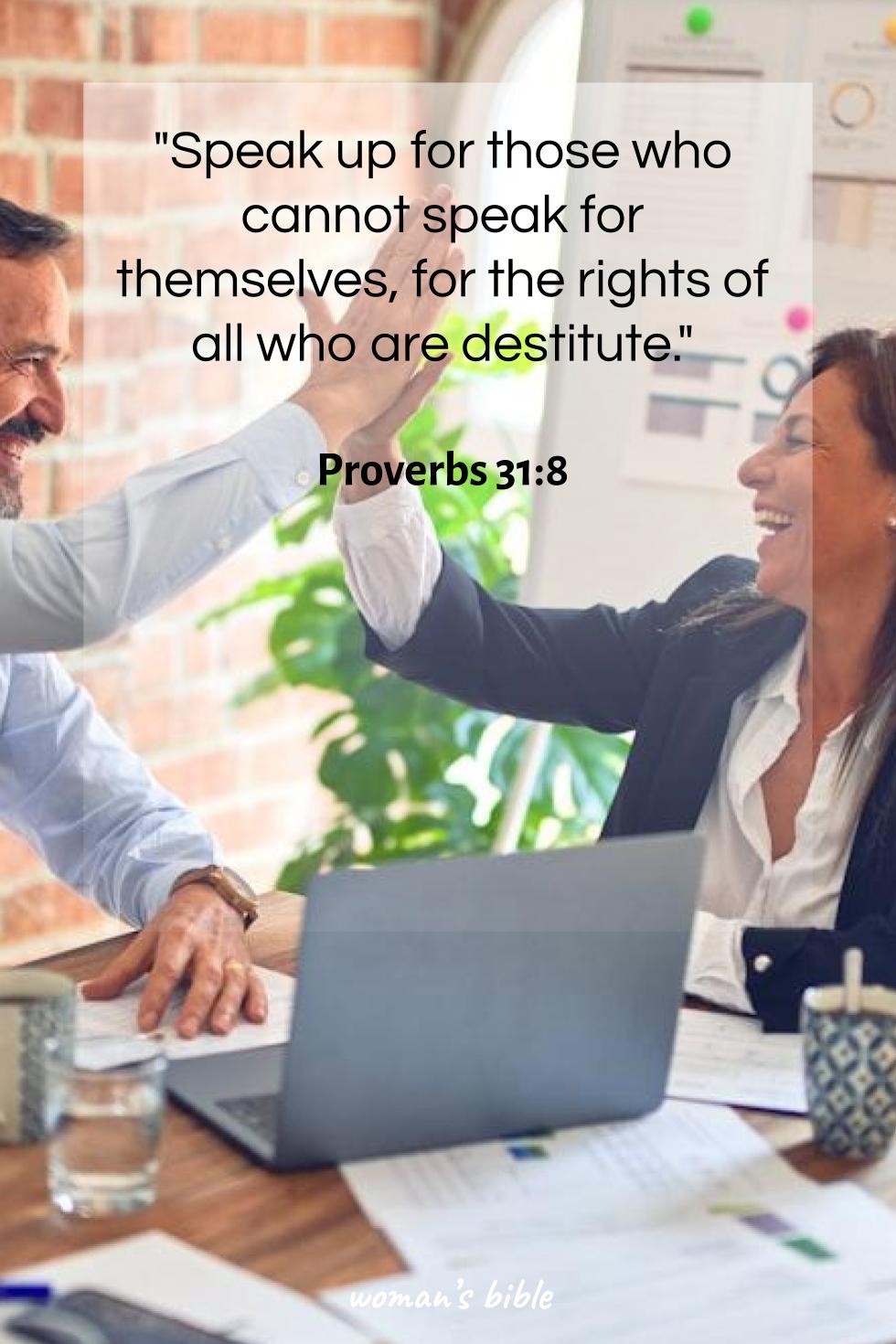 daily verse for woman Tuesday, May 6th, 2025 Proverbs 31:8