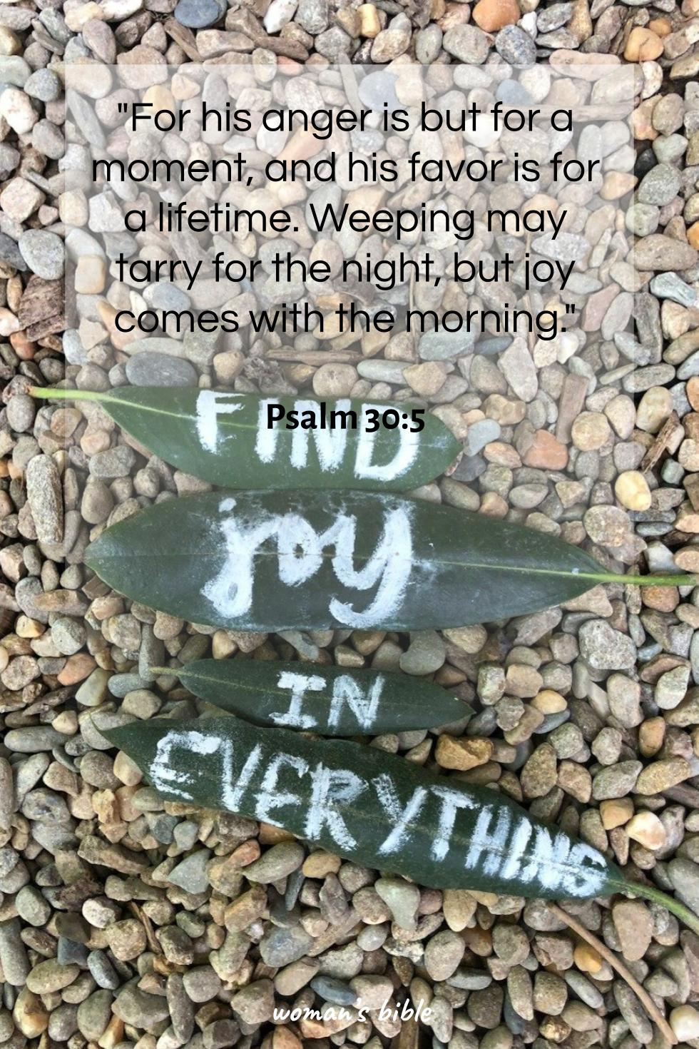daily verse for woman Saturday, June 28th, 2025 Psalm 30:5