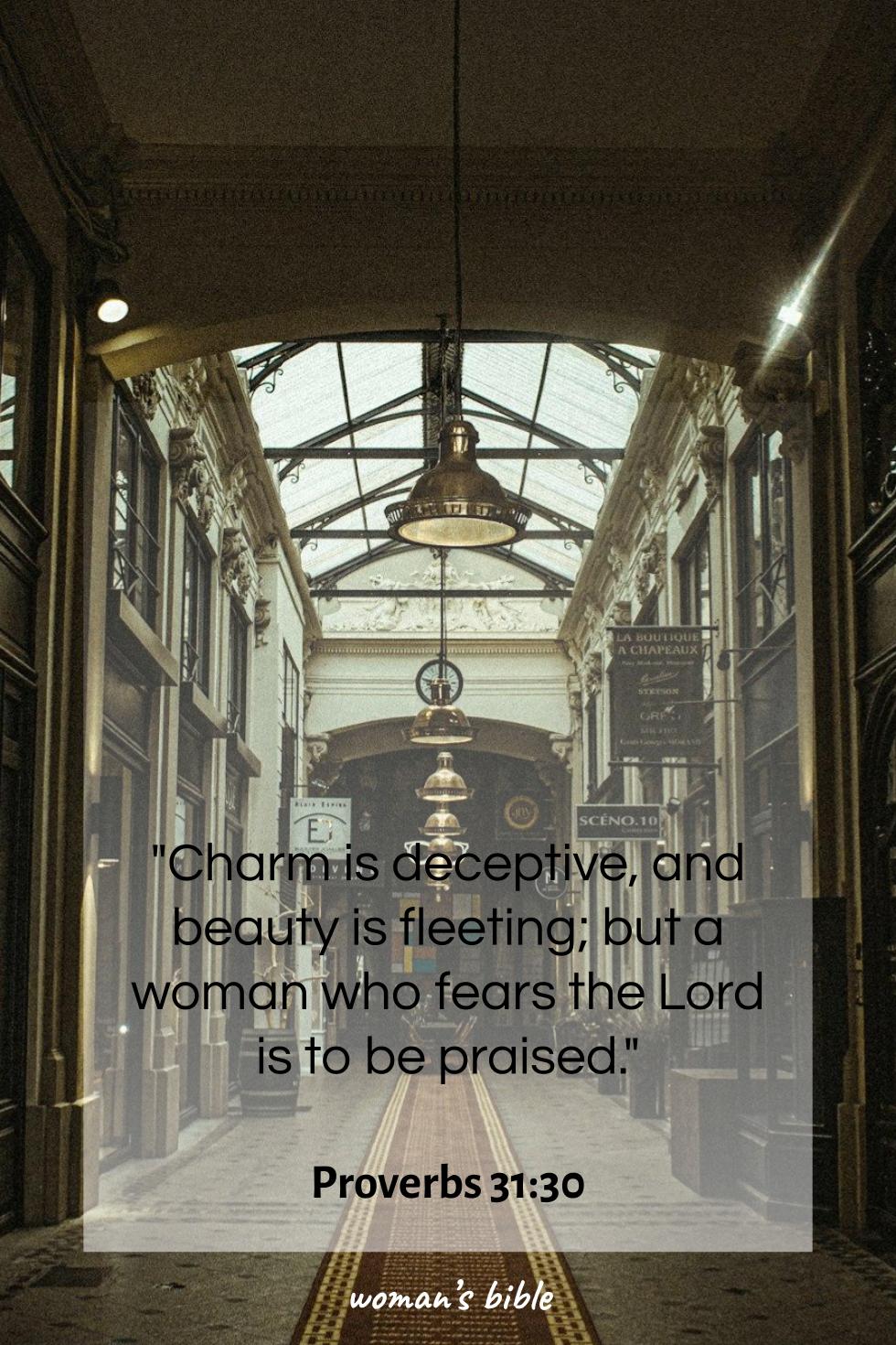 daily verse for woman Friday, July 11th, 2025 Proverbs 31:30