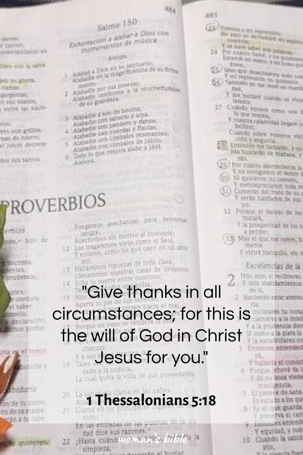 daily verse for woman Monday, July 7th, 2025 1 Thessalonians 5:18