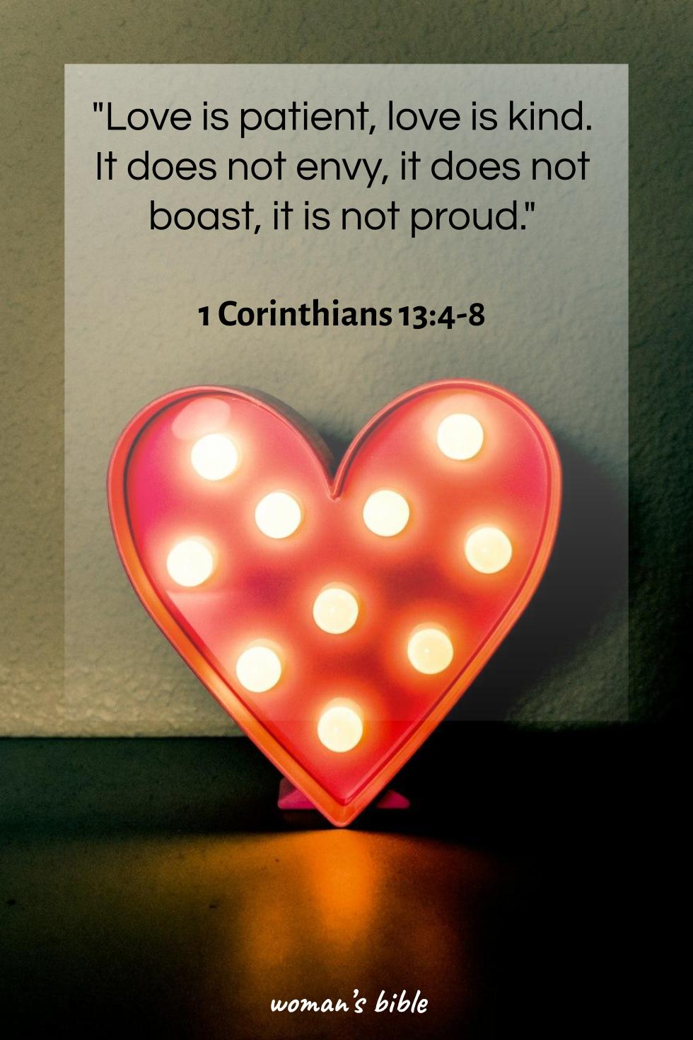 daily verse for woman Saturday, July 12th, 2025 1 Corinthians 13:4-8