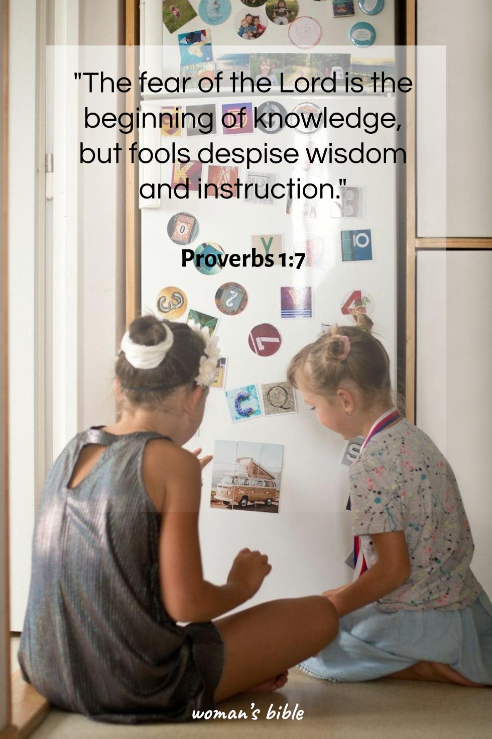 daily verse for woman Sunday, July 13th, 2025 Proverbs 1:7