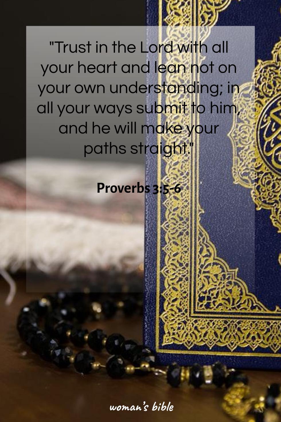 daily verse for woman Sunday, July 27th, 2025 Proverbs 3:5-6