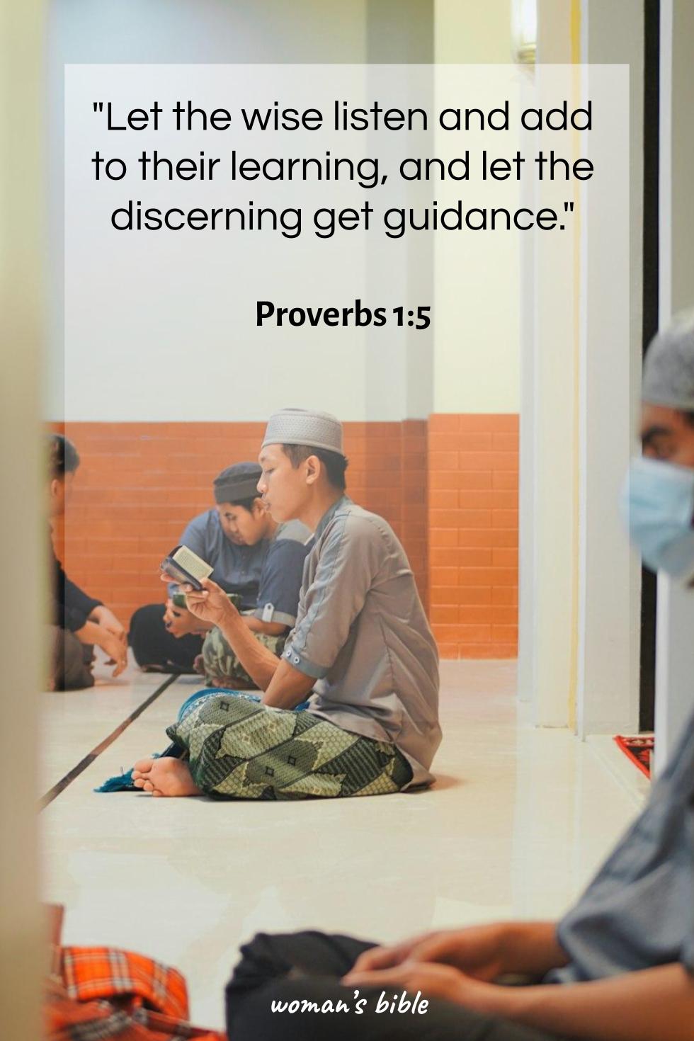 daily verse for woman Tuesday, July 8th, 2025 Proverbs 1:5